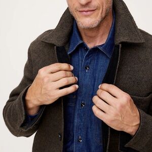 Banana Republic Men's Charcoal Black Pea Coat/Shirt Style Jacket